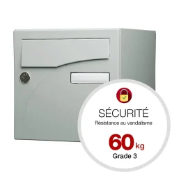 Renz Boîte Aux Lettres 1 Porte-Boite aux lettres Préface 1 porte Gris polaire mat RAL 9006 M