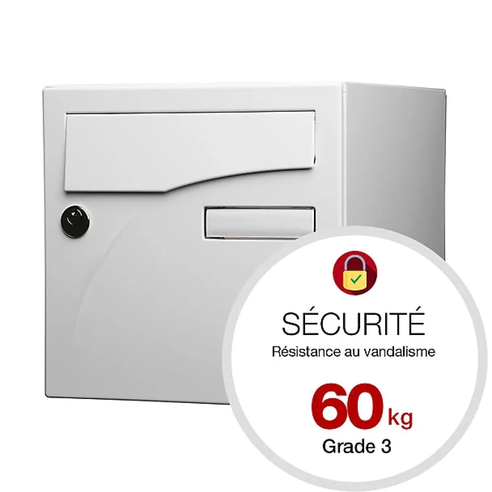 Renz Boite aux lettres Préface 1 porte Blanc brillant RAL 9016B