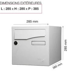 Renz Boite aux lettres Préface 1 porte Blanc brillant RAL 9016B
