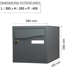 Renz Boite aux lettres Préface 2 portes Gris anthracite RAL 7016M