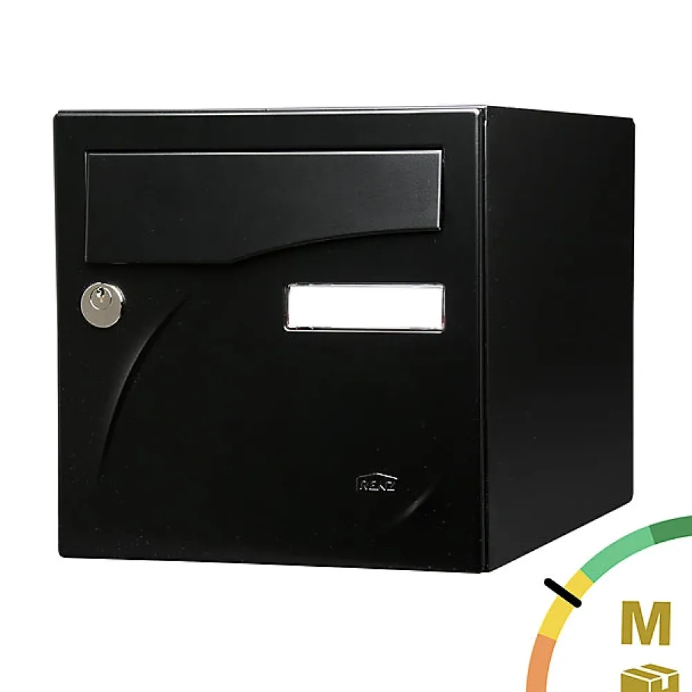Renz Boite aux lettres Préface 2 portes Noir mat RAL 9005M