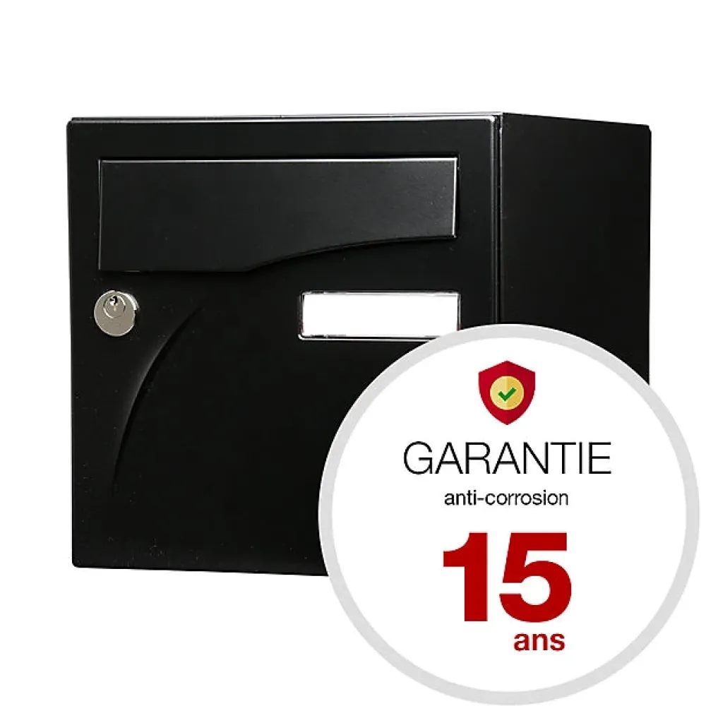 Renz Boite aux lettres Préface 2 portes Noir mat RAL 9005M