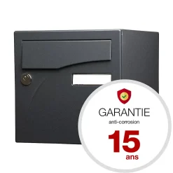 Renz Boîte Aux Lettres 2 Portes-Boite aux lettres Préface 2 portes Noir Sablé RAL 2100 MS