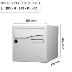Renz Boite aux lettres Préface 2 portes Blanc neige mat RAL 9016MT