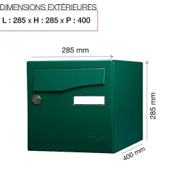 Renz Boite aux lettres Préface 2 portes Vert brillant RAL 6005B