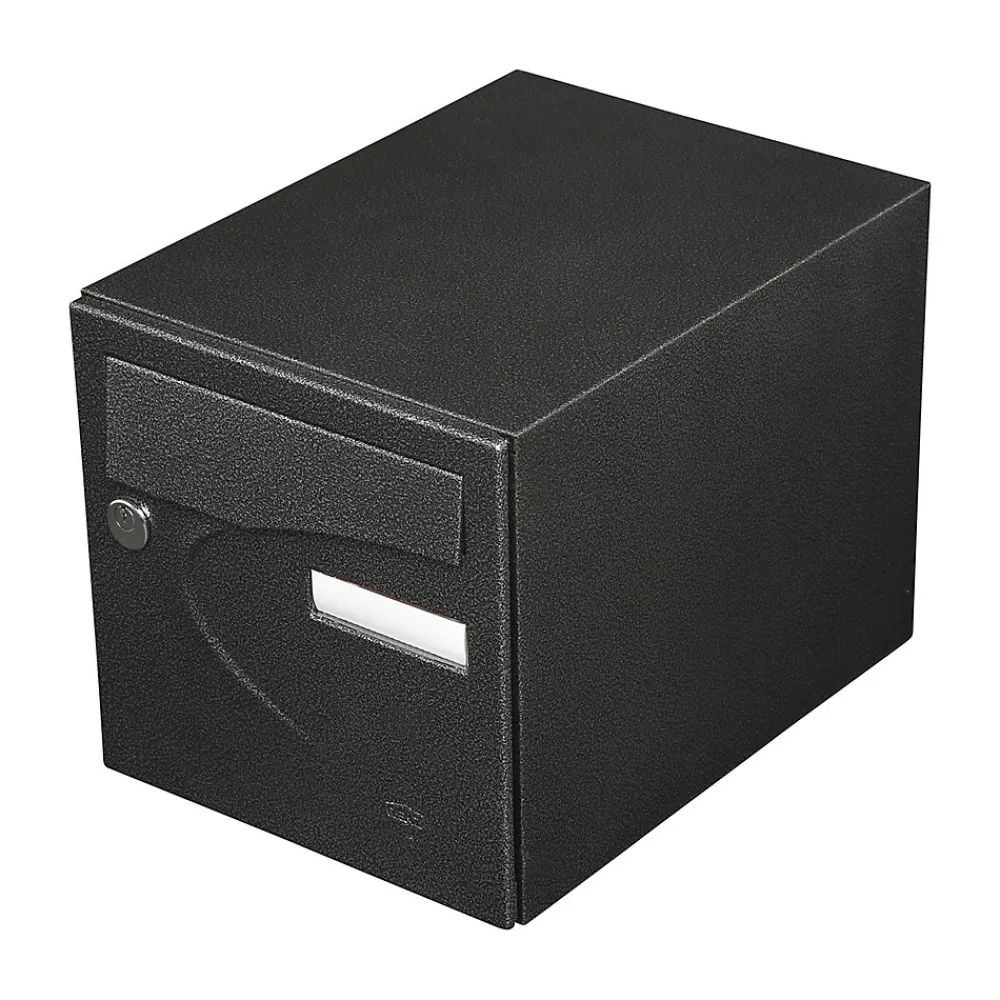 Renz Boîte Aux Lettres 1 Porte-Boite aux lettres Préférence 1 porte noir décor RAL 9005 D