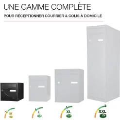 Renz Boîte Aux Lettres 1 Porte-Boite aux lettres Préférence 1 porte noir décor RAL 9005 D