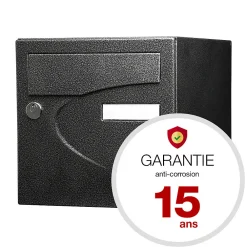 Renz Boîte Aux Lettres 1 Porte-Boite aux lettres Préférence 1 porte noir décor RAL 9005 D