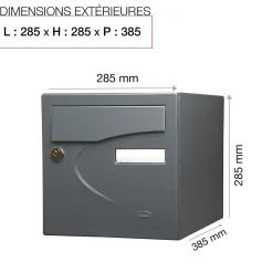Renz Boite aux lettres Préférence 1 porte gris anthracite mat 7016M