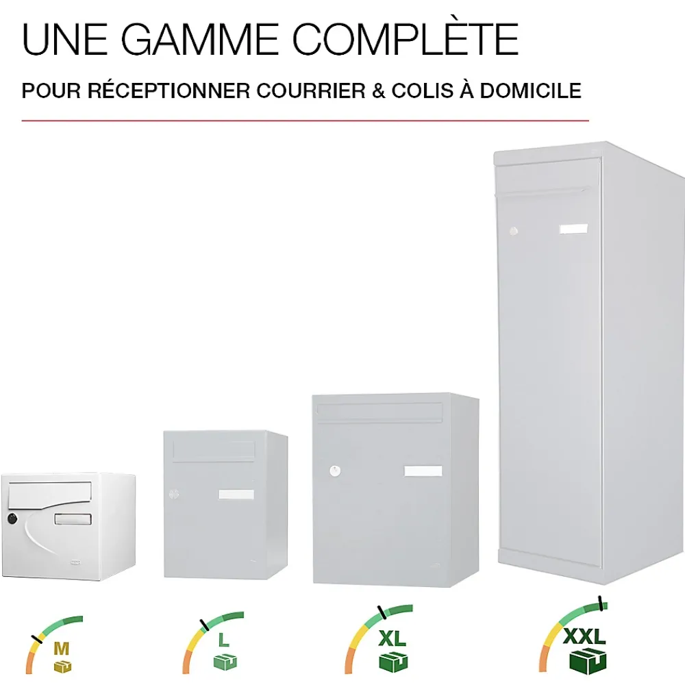 Renz Boîte Aux Lettres 1 Porte-Boite aux lettres Préférence 1 porte blanc brillant 9016B