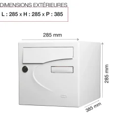 Renz Boîte Aux Lettres 1 Porte-Boite aux lettres Préférence 1 porte blanc brillant 9016B
