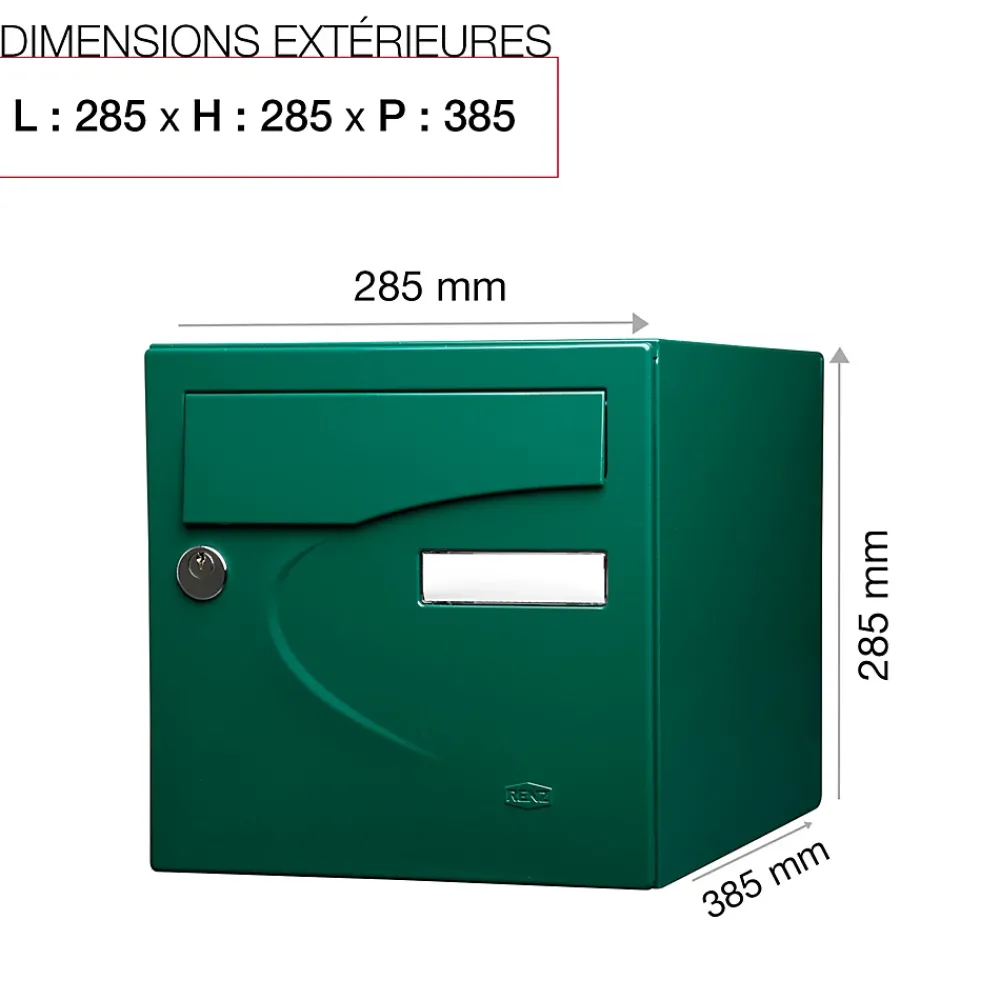 Renz Boîte Aux Lettres 1 Porte-Boite aux lettres Préférence 1P vert brillant 6005B