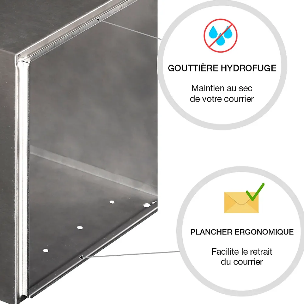 Renz Boite aux lettres Rivage 1 porte inox brossé