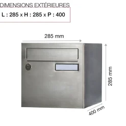 Renz Boîte Aux Lettres 2 Portes-Boite aux lettres Rivage 2 portes inox brossé