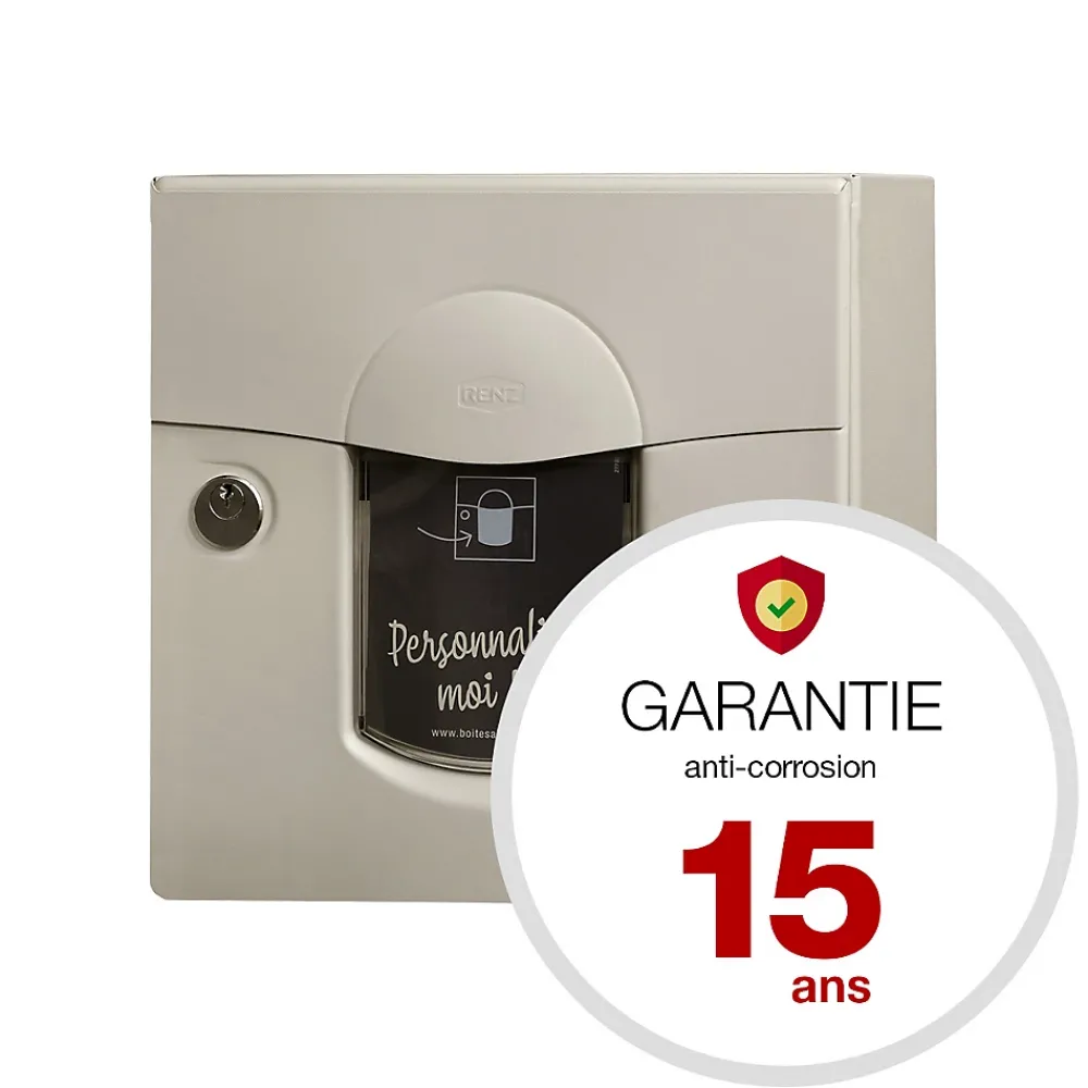 Renz Boîte Aux Lettres 1 Porte-Boite aux lettres Soléa compact Ton pierre aspect sablé RAL 1013MS