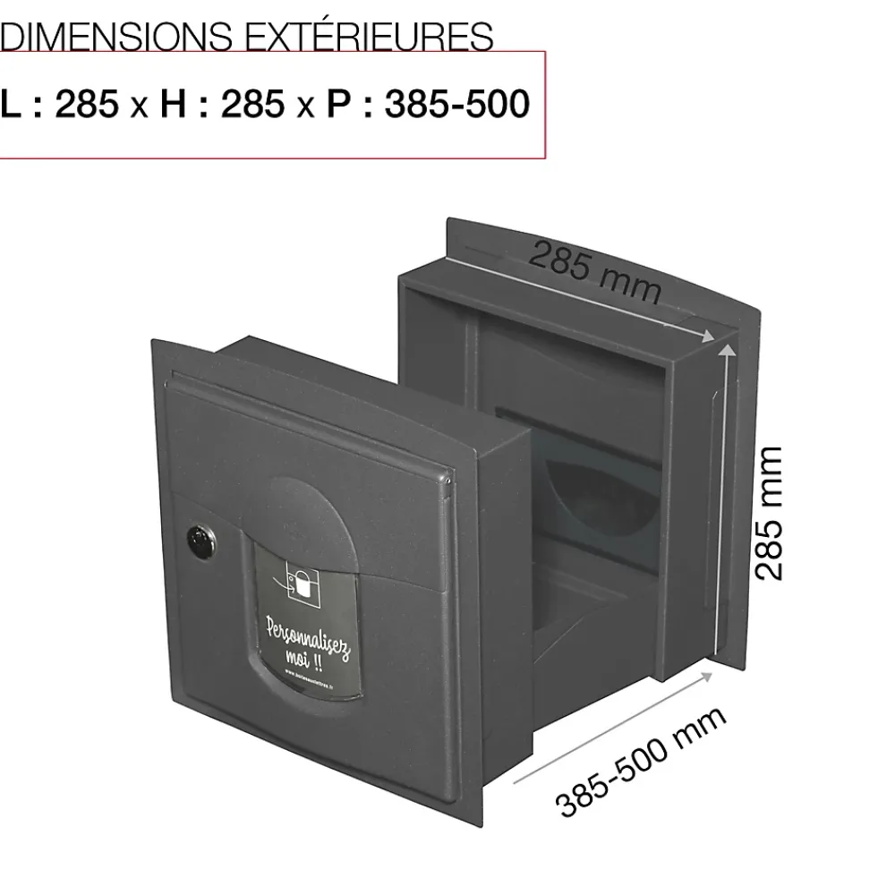 Renz Boite aux lettres Soléa à encastrer 2 portes Gris anthracite REN 0206 MS