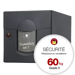 Renz Boîte Aux Lettres 2 Portes-Boite aux lettres Soléa 2 portes Noir Sablé 2100 MS
