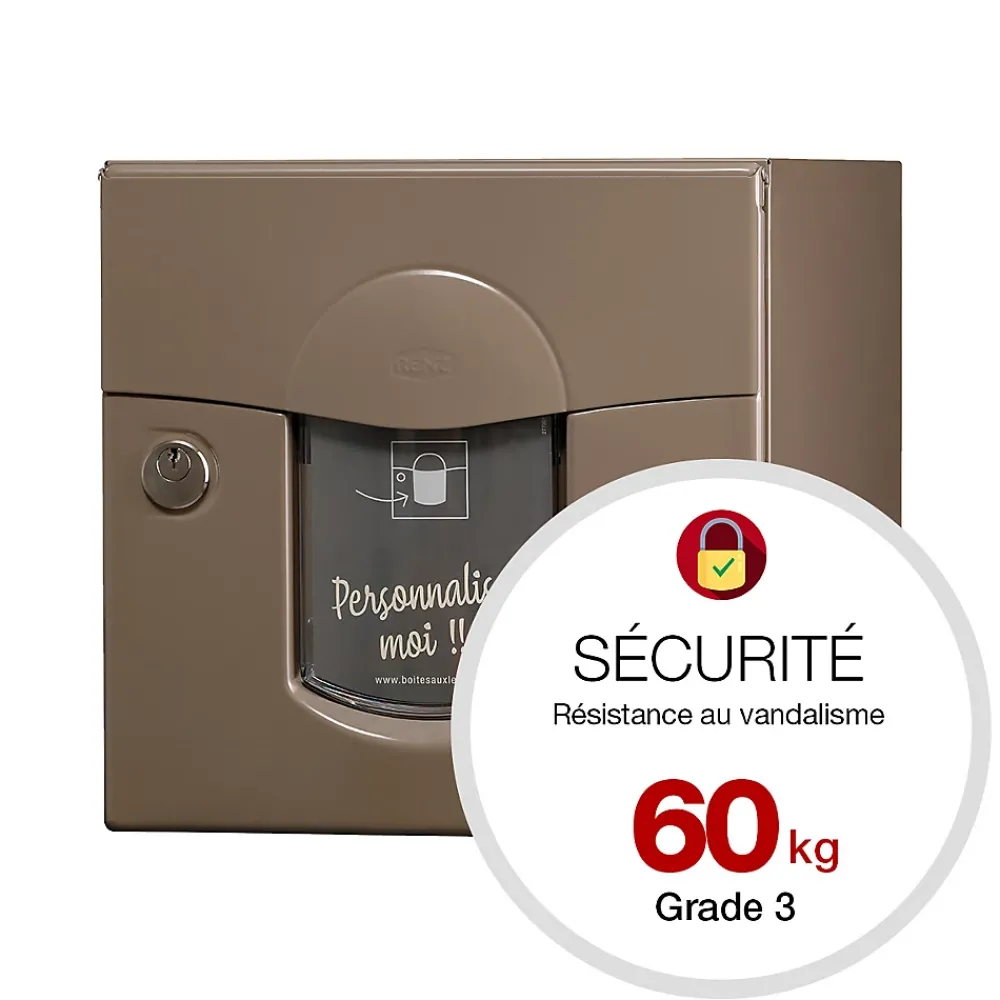 Renz Boite aux lettres Soléa 2 portes taupe RAL 7006 B