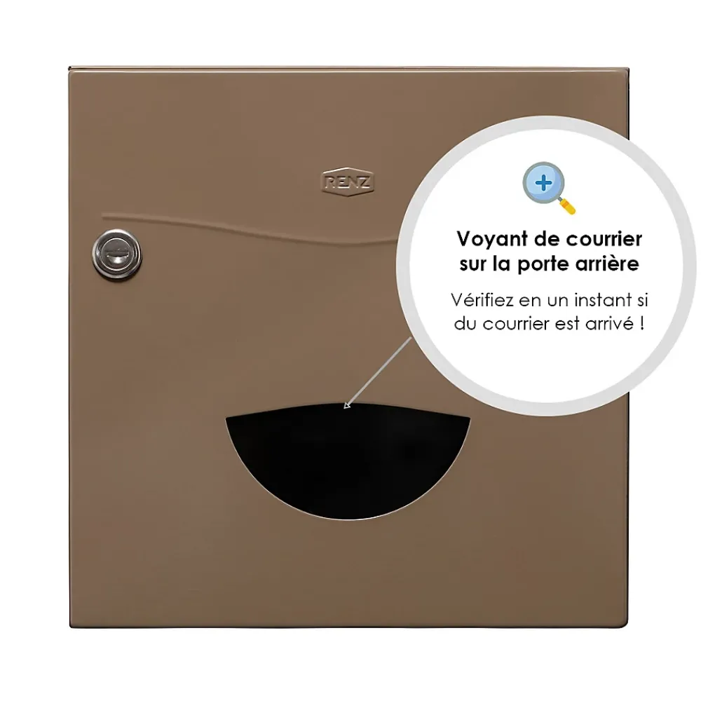 Renz Boite aux lettres Soléa 2 portes taupe RAL 7006 B