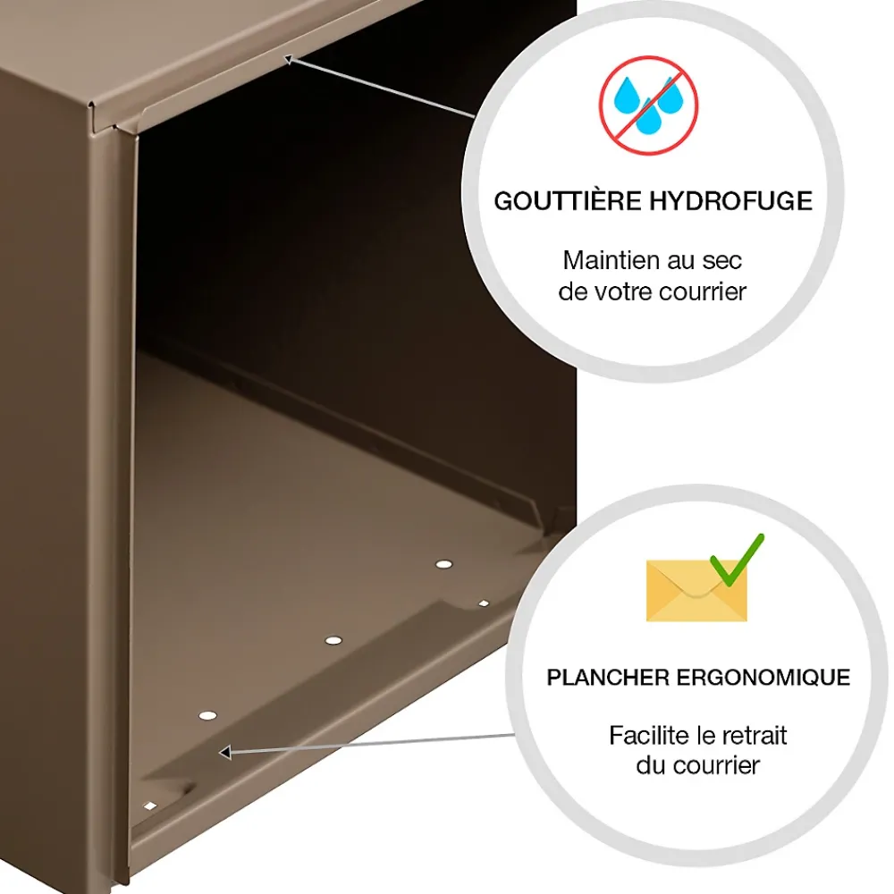 Renz Boite aux lettres Soléa 2 portes taupe RAL 7006 B