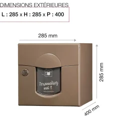 Renz Boite aux lettres Soléa 2 portes taupe RAL 7006 B