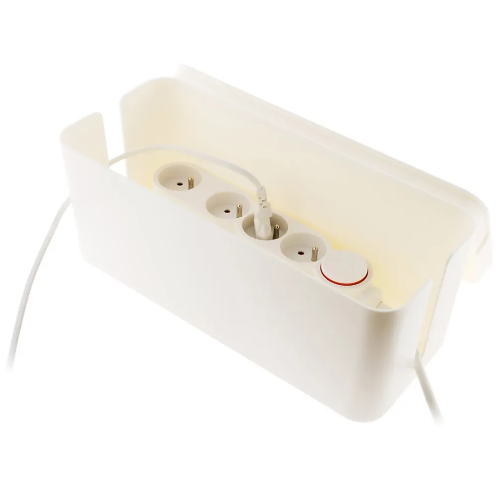 Zenitech Multiprise-Boite cache multiprise Blanche -