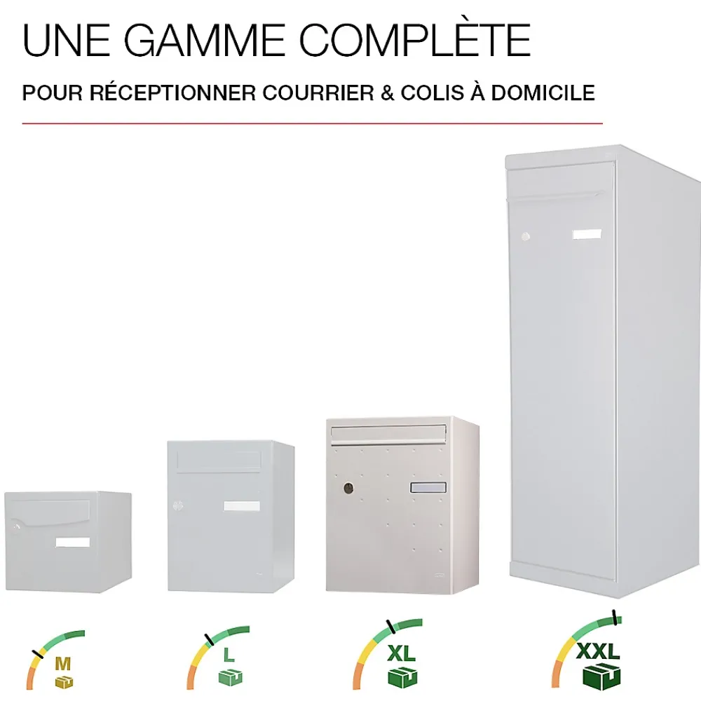 Renz Boîte À Colis-Boite à colis Atout 1 porte blanc mat sablé RAL 9010 MS