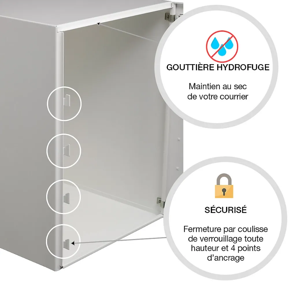Renz Boîte À Colis-Boite à colis Atout 1 porte blanc mat sablé RAL 9010 MS