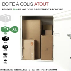 Renz Boîte À Colis-Boite à colis Atout 1 porte blanc mat sablé RAL 9010 MS