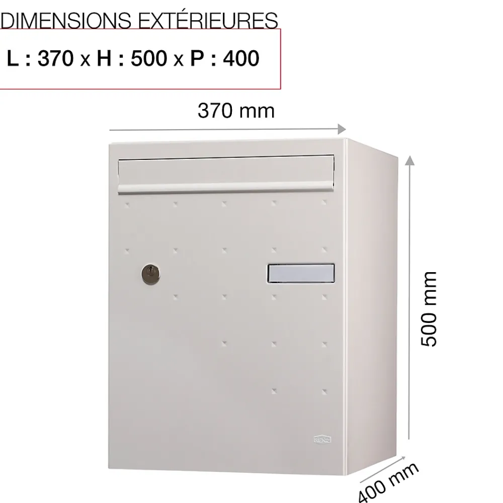 Renz Boîte À Colis-Boite à colis Atout 1 porte blanc mat sablé RAL 9010 MS