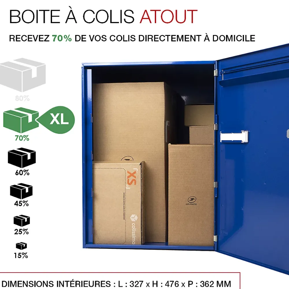 Renz Boîte À Colis-Boite à colis Atout 1 porte Bleu brillant RAL 5010 B