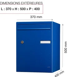 Renz Boîte À Colis-Boite à colis Atout 1 porte Bleu brillant RAL 5010 B