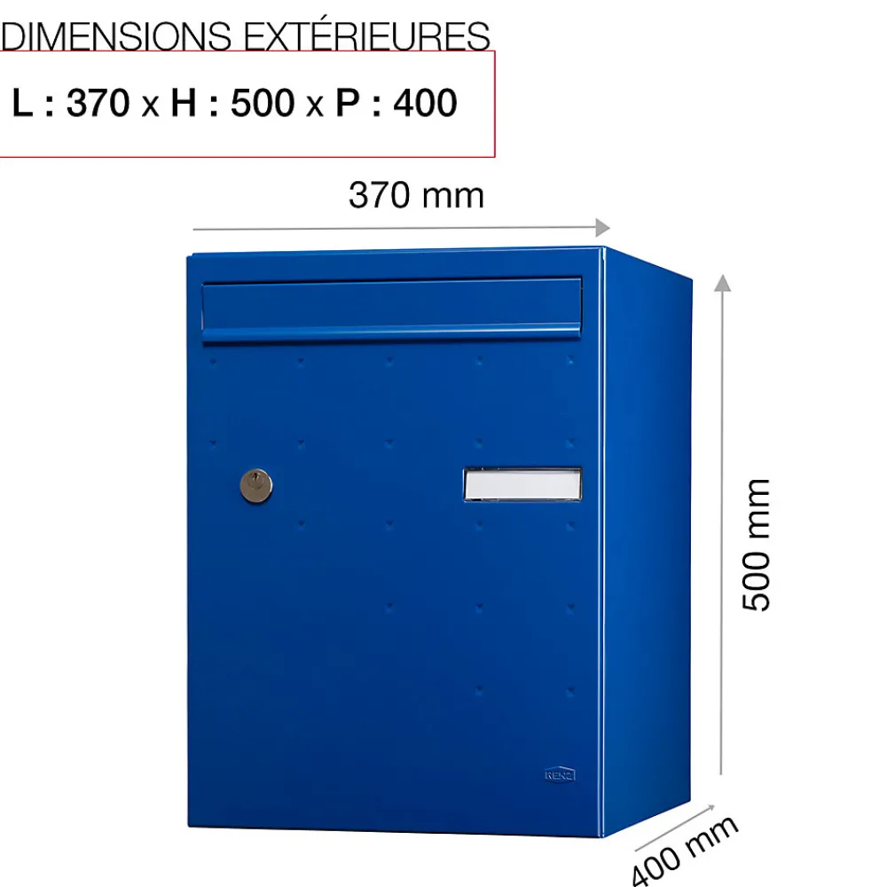 Renz Boîte À Colis-Boite à colis Atout 1 porte Bleu brillant RAL 5010 B