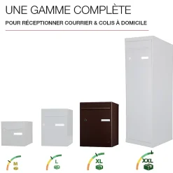 Renz Boite à colis Atout 1 porte Brun brillant RAL 8019 B
