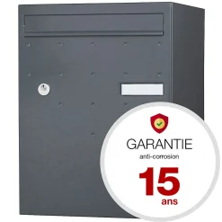 Renz Boite à colis Atout 1 porte gris anthracite mat sablé RAL 7016 MS