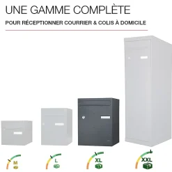 Renz Boite à colis Atout 1 porte gris anthracite mat sablé RAL 7016 MS