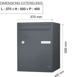 Renz Boite à colis Atout 1 porte gris anthracite mat sablé RAL 7016 MS