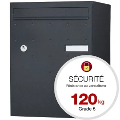 Renz Boîte À Colis-Boite à colis Atout 1 porte Noir Sablé RAL 2100MS