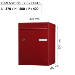 Renz Boîte À Colis-Boite à colis Atout 1 porte Rouge brillant RAL 3004 B