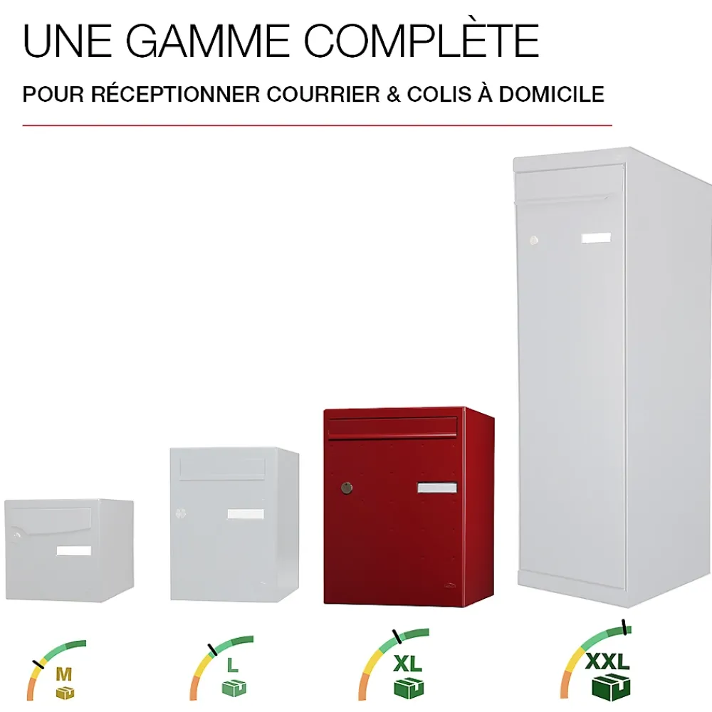 Renz Boîte À Colis-Boite à colis Atout 1 porte Rouge brillant RAL 3004 B
