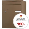 Renz Boite à colis Atout 1 porte Taupe brillant RAL 7006 B