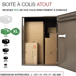 Renz Boite à colis Atout 1 porte Taupe brillant RAL 7006 B