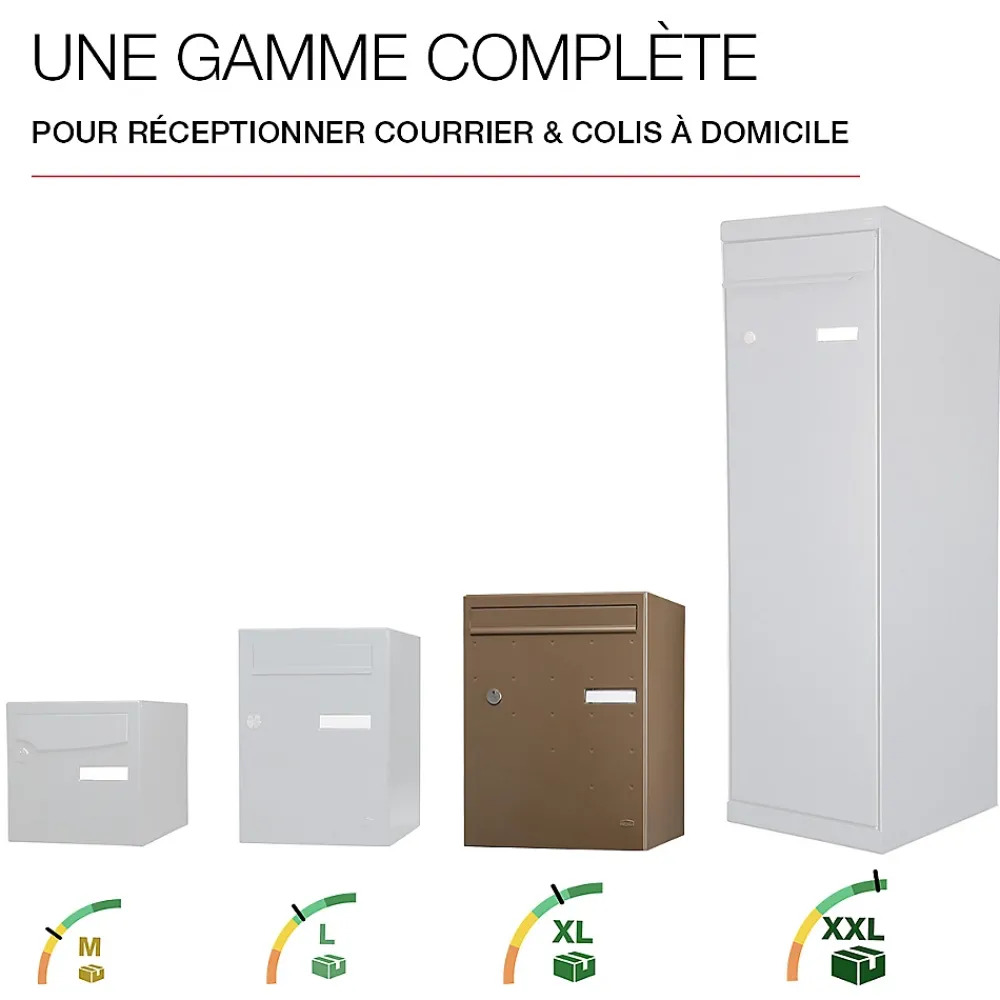 Renz Boite à colis Atout 1 porte Taupe brillant RAL 7006 B
