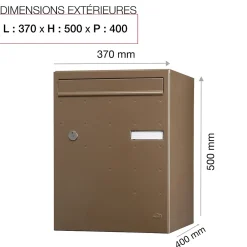 Renz Boite à colis Atout 1 porte Taupe brillant RAL 7006 B