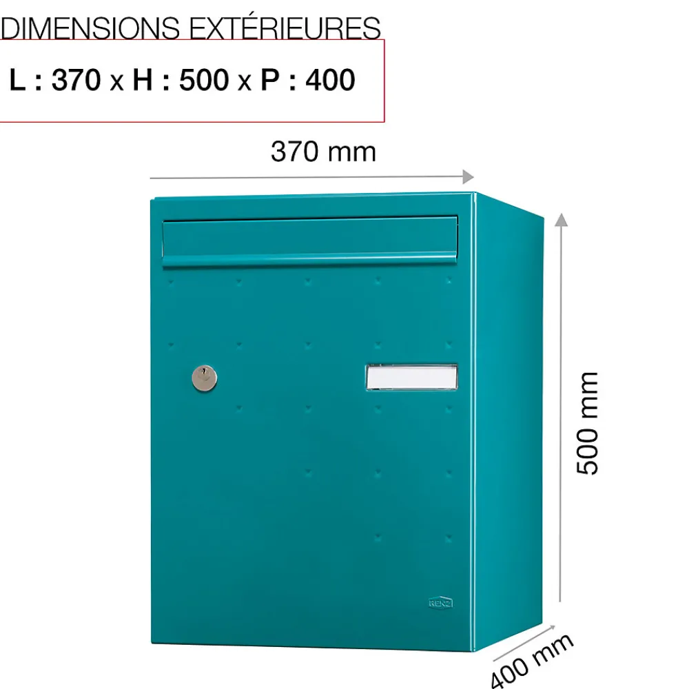 Renz Boîte À Colis-Boite à colis Atout 1 porte Vert brillant RAL 6033 B