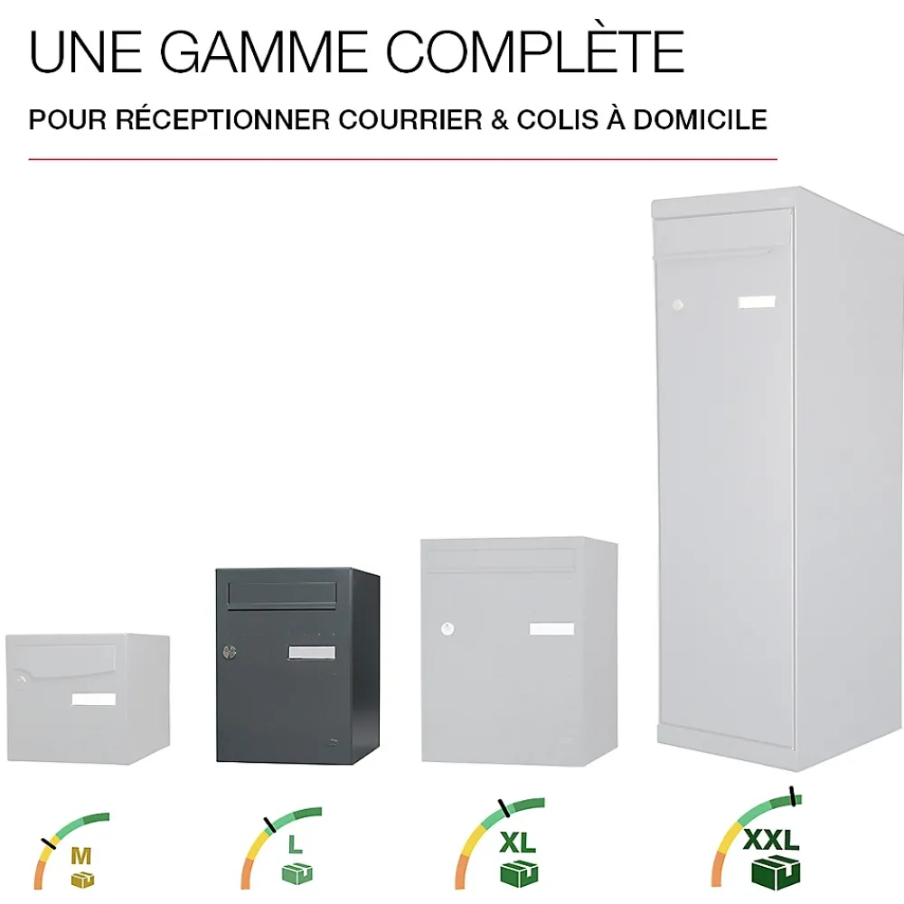Renz Boîte À Colis-Boite à colis Eclipse 1 porte gris anthracite mat RAL 7016 M