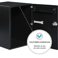Renz Boite à colis Eclipse 1 porte noir mat RAL 9005 M
