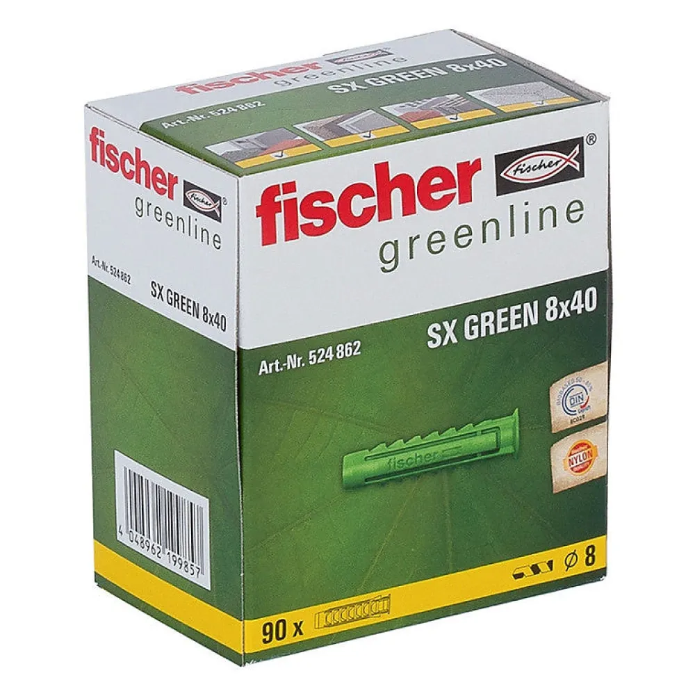 Fischer Kit De Chevilles-Boite De 90 Chevilles À Expansion Sx - Vert