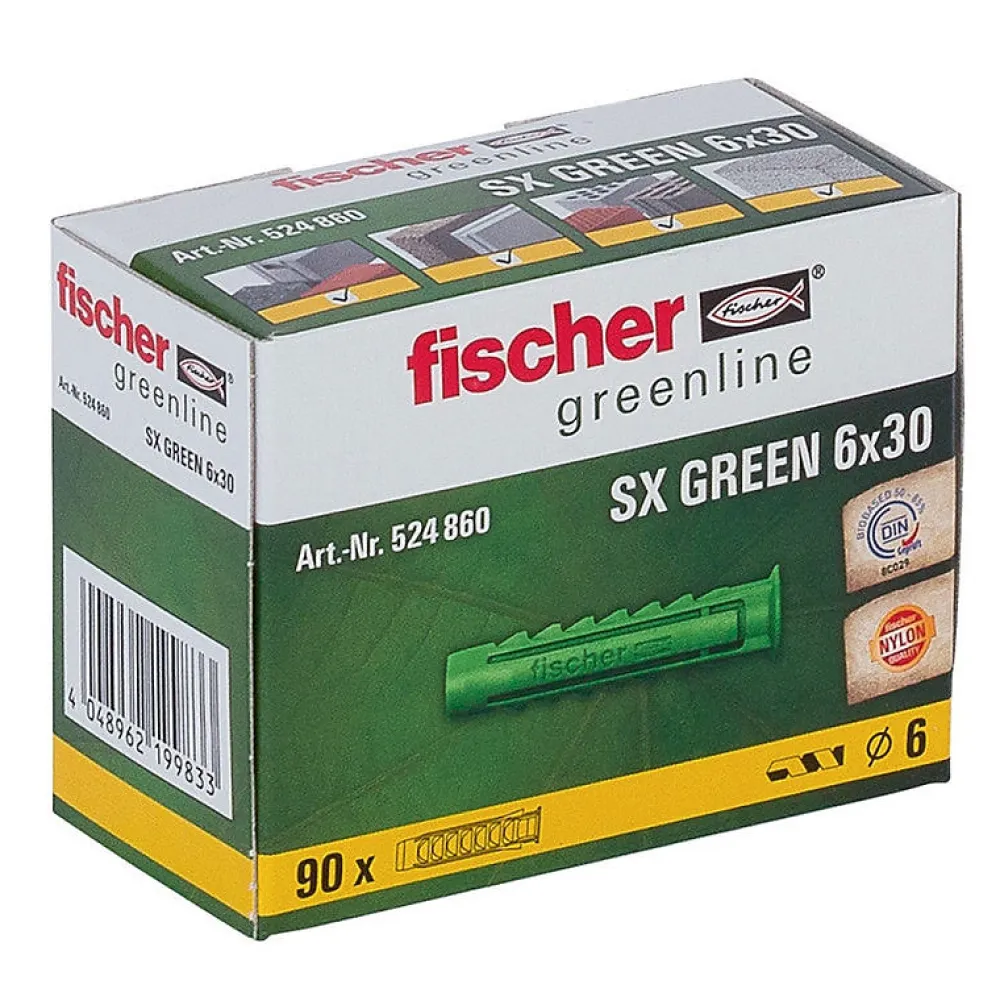 Fischer Kit De Chevilles-Boite De 90 Chevilles À Expansion Sx - Vert