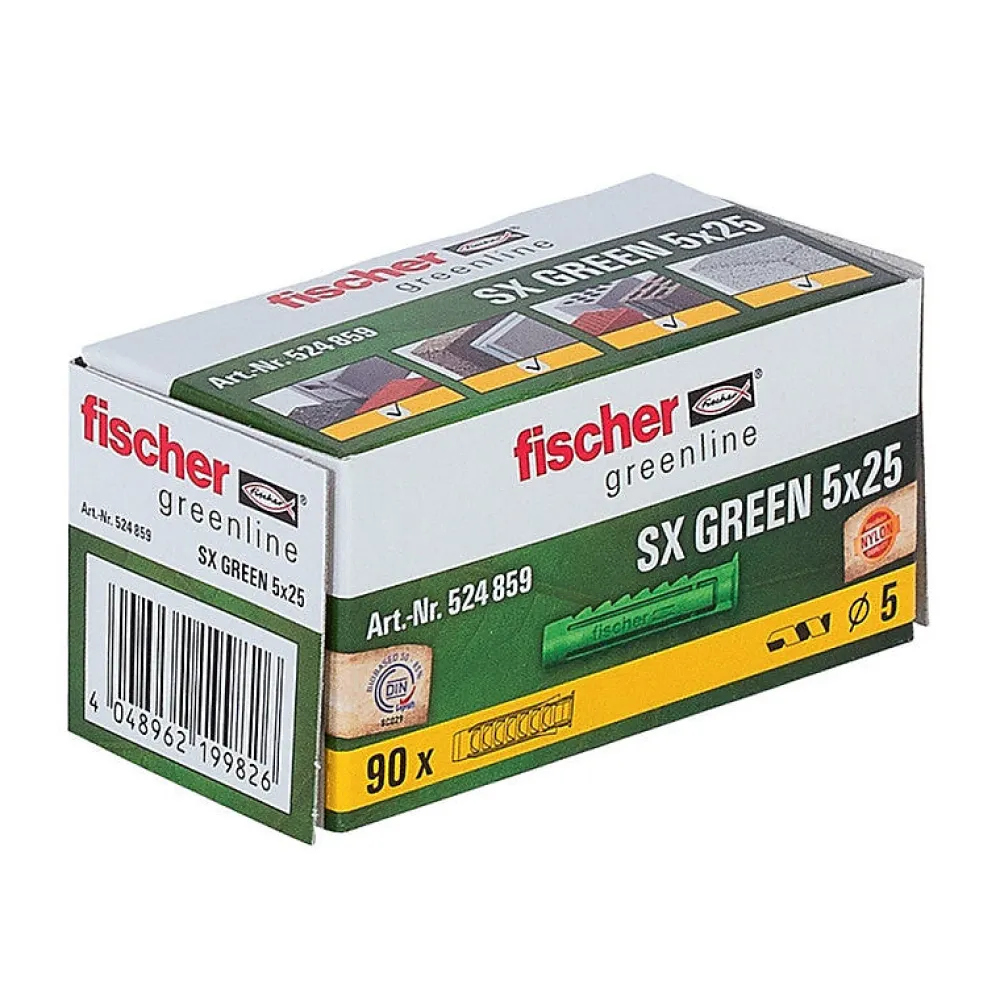 Fischer Kit De Chevilles-Boite De 90 Chevilles À Expansion Sx - Vert